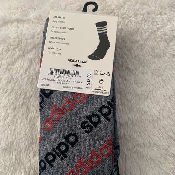 Adidas 3-pack Linear Repeat Crew Socks - Picture 2 of 3